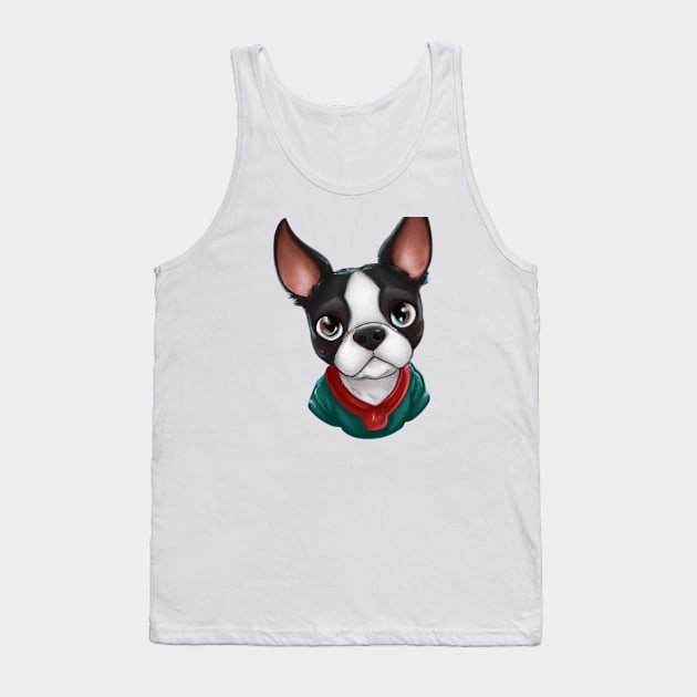 Cute Boston Terrier Drawing Tank Top by Play Zoo